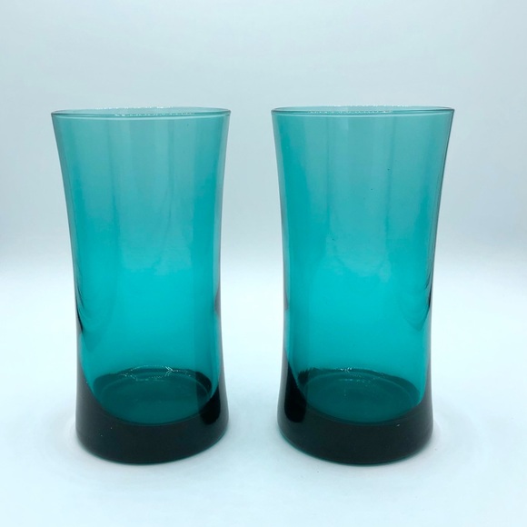 Set of two turquoise glass - Picture 1 of 5